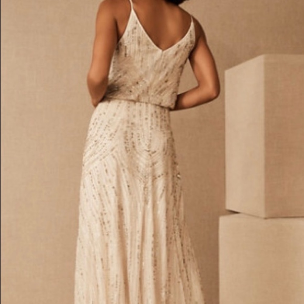 Gold beaded maxi dress